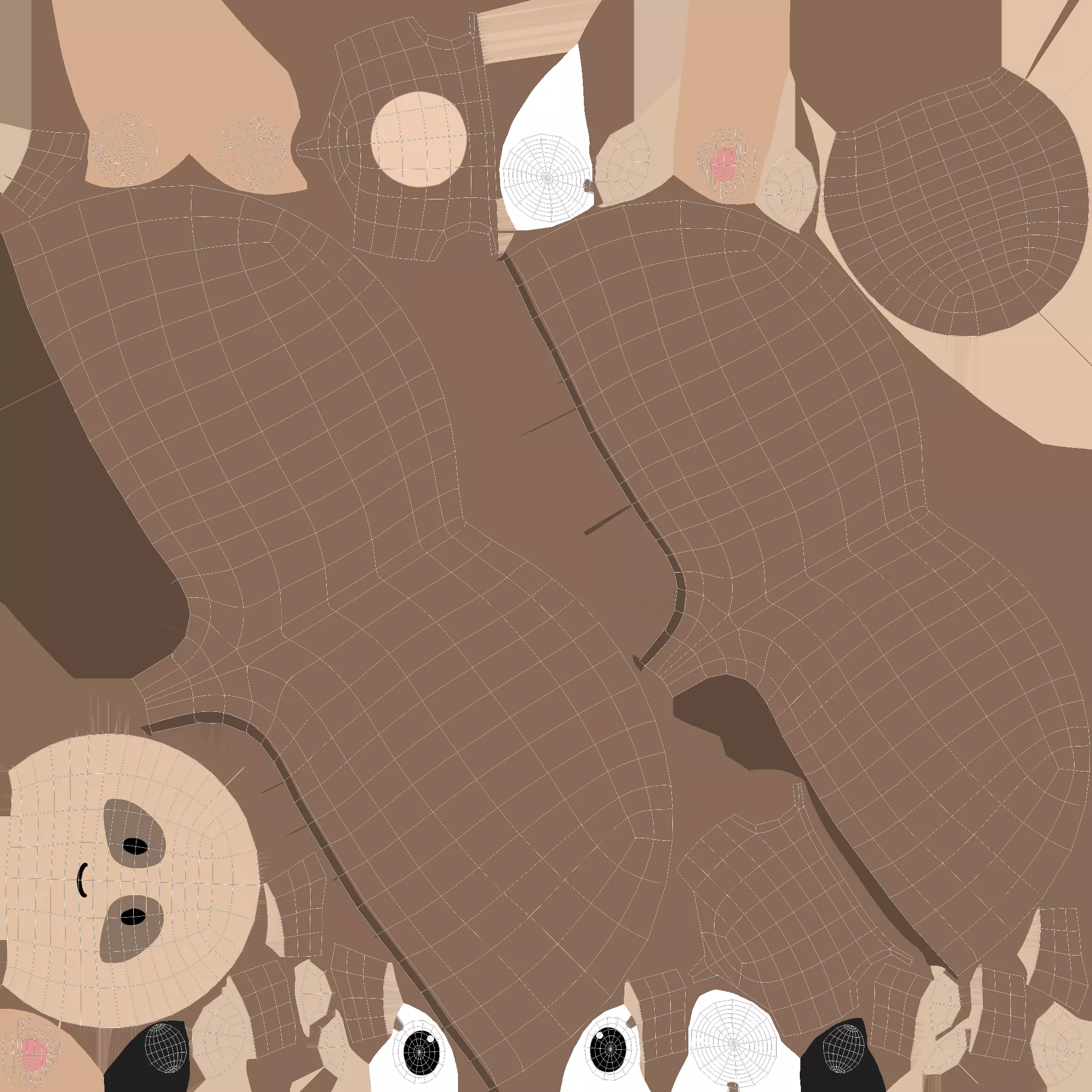 Cartoon Sloth - Chubby Animal Rigged Low-poly 3D model_10