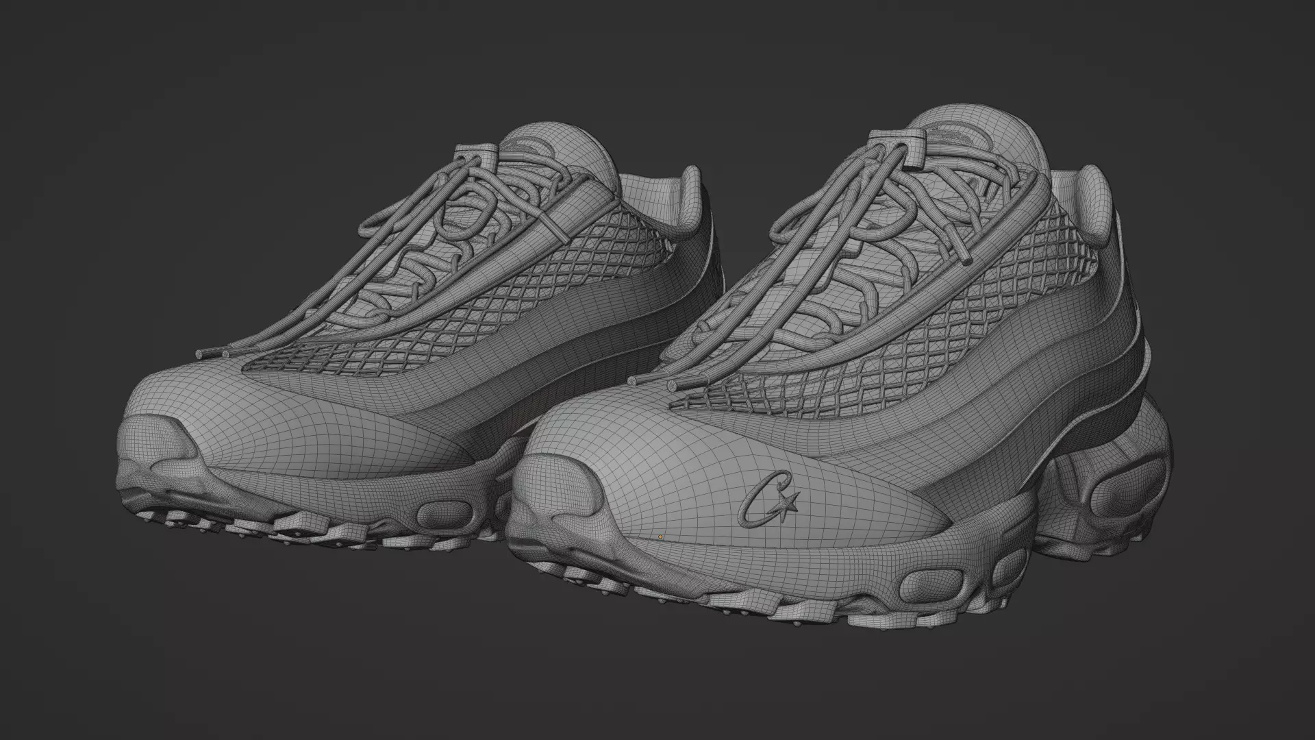 Corteiz x Nike Air Max 95 Black and Blue colorway 3D model | CGTrader