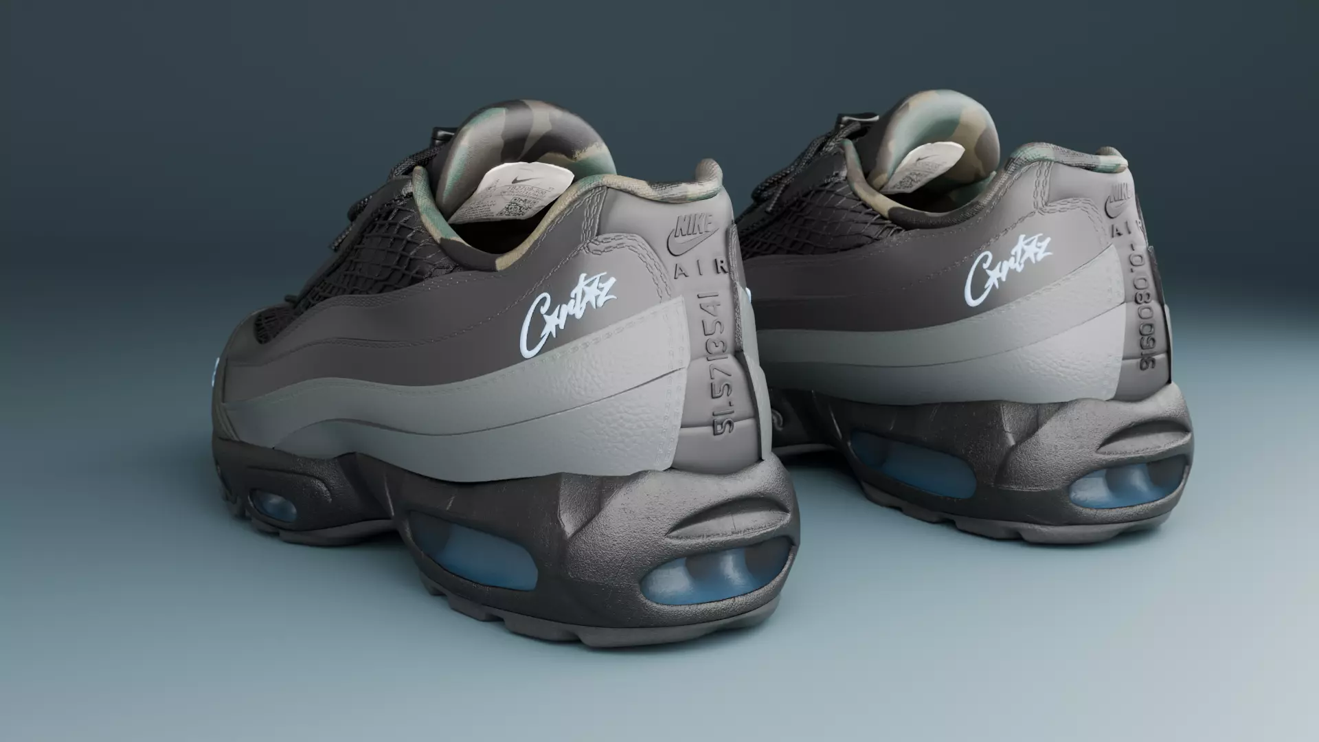 Corteiz x Nike Air Max 95 Black and Blue colorway 3D model | CGTrader