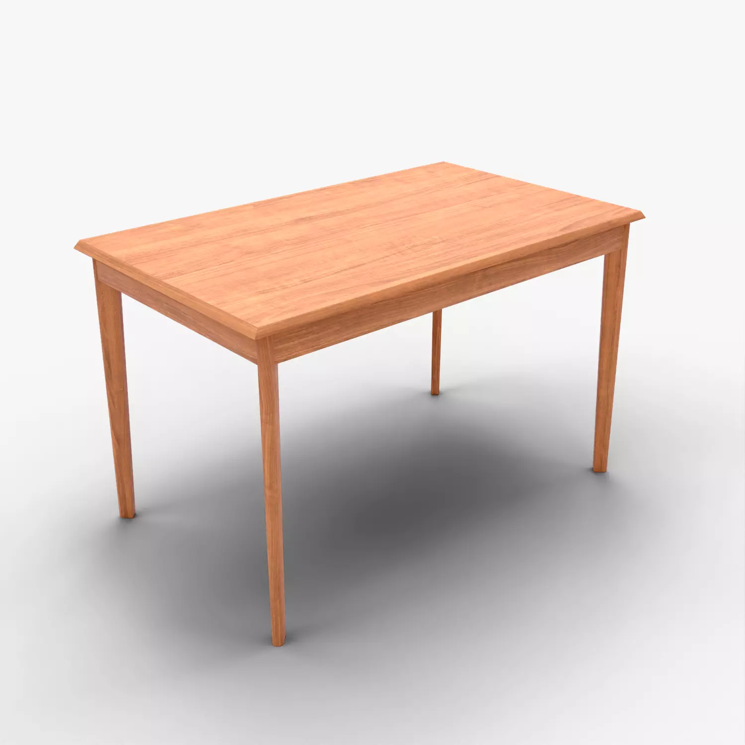 Realistic Wooden Dining Table 3D Model  PBR Textured Low Poly  Low-poly 3D model_0