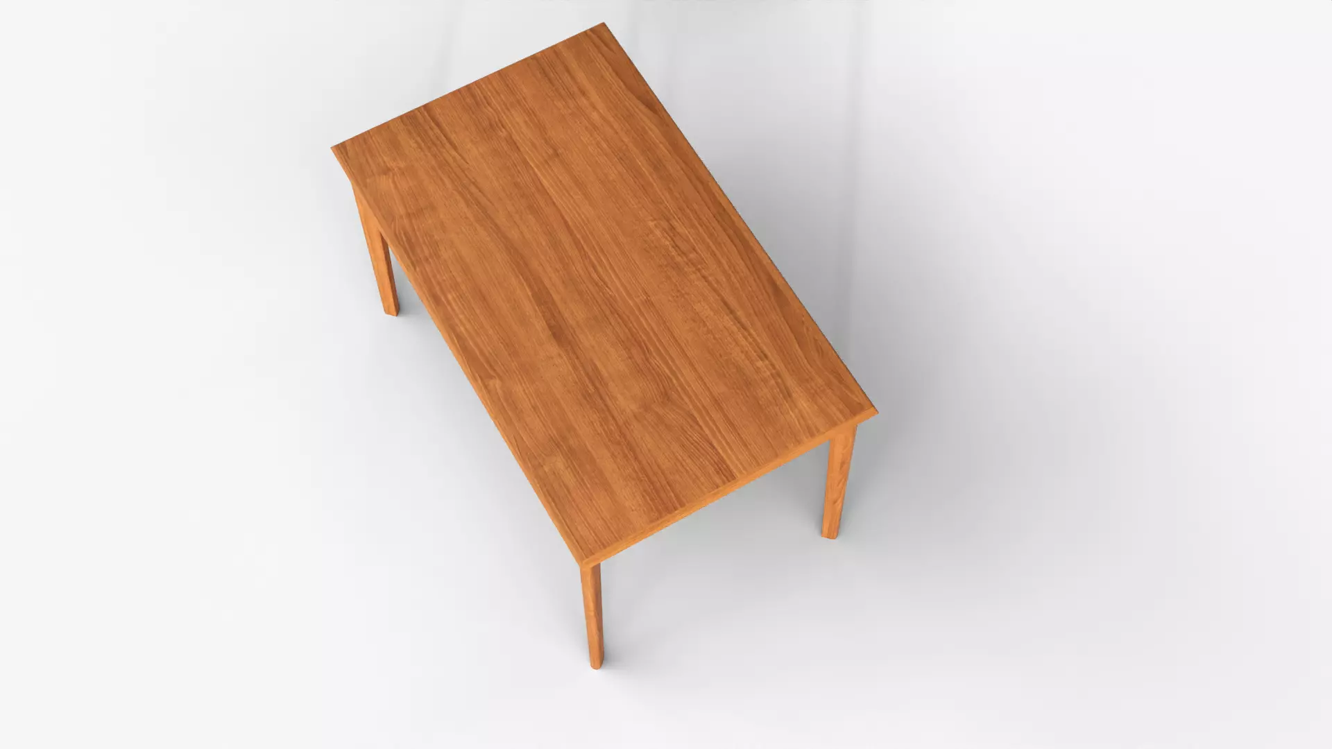 Realistic Wooden Dining Table 3D Model  PBR Textured Low Poly  Low-poly 3D model_6