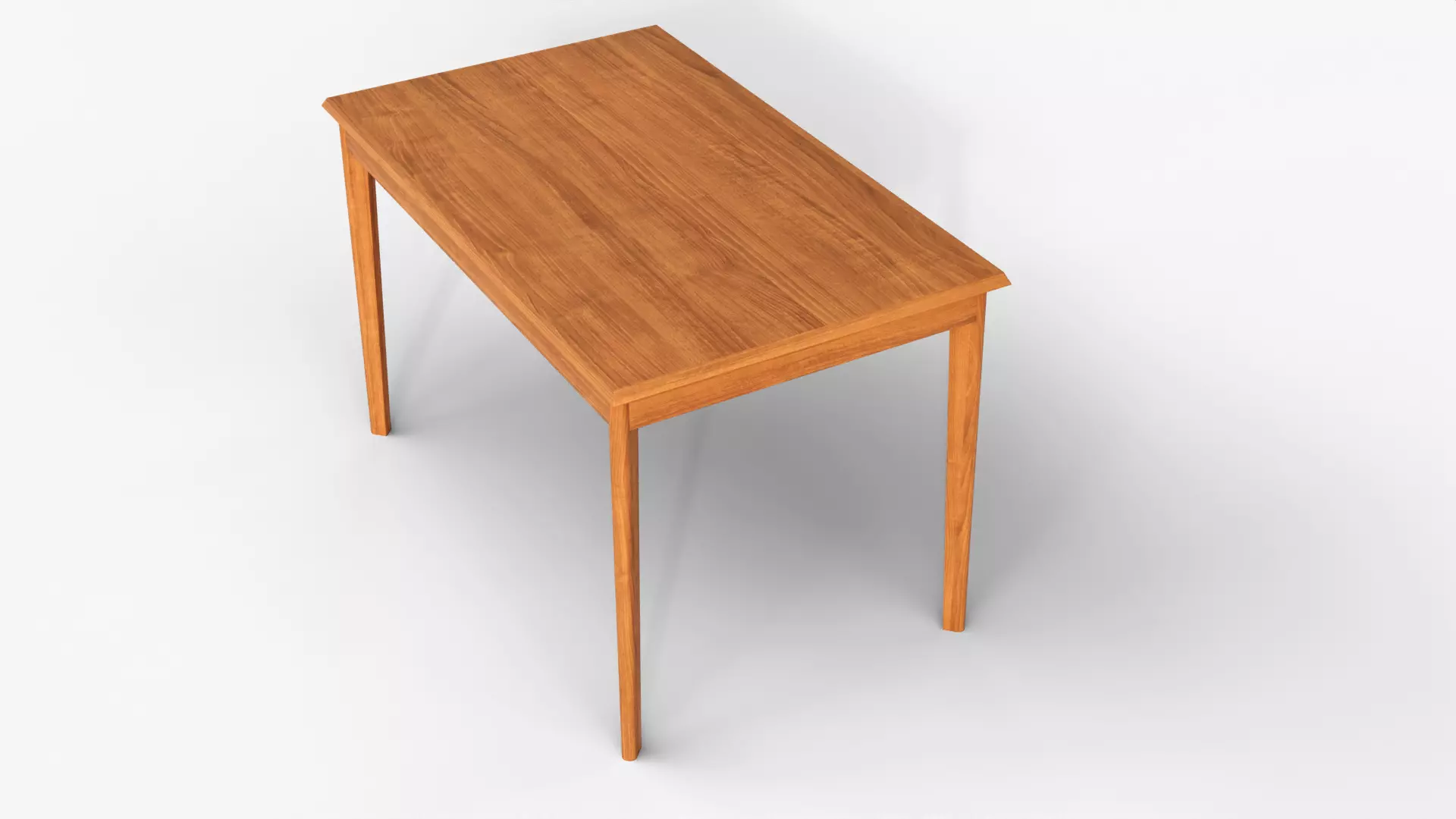 Realistic Wooden Dining Table 3D Model  PBR Textured Low Poly  Low-poly 3D model_2