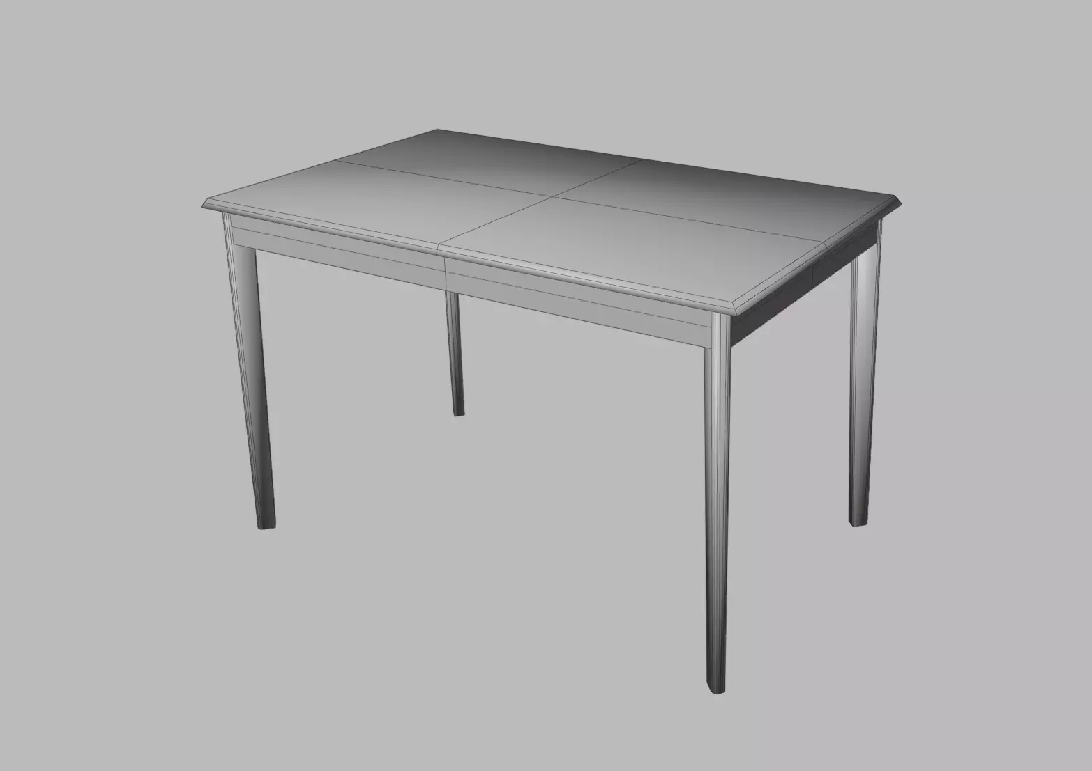 Realistic Wooden Dining Table 3D Model  PBR Textured Low Poly  Low-poly 3D model_9