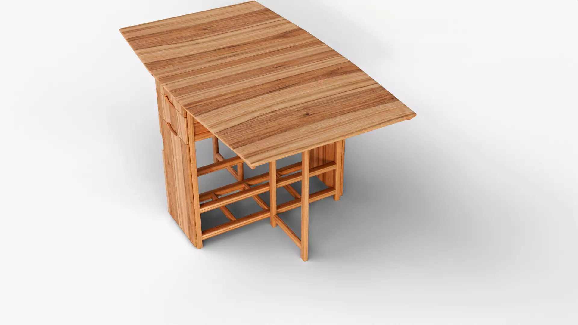 Realistic Wooden Dining Table and High Poly  Low-poly 3D model_4