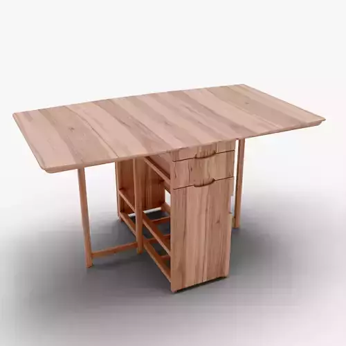 Realistic Wooden Dining Table and High Poly  Low-poly 3D model