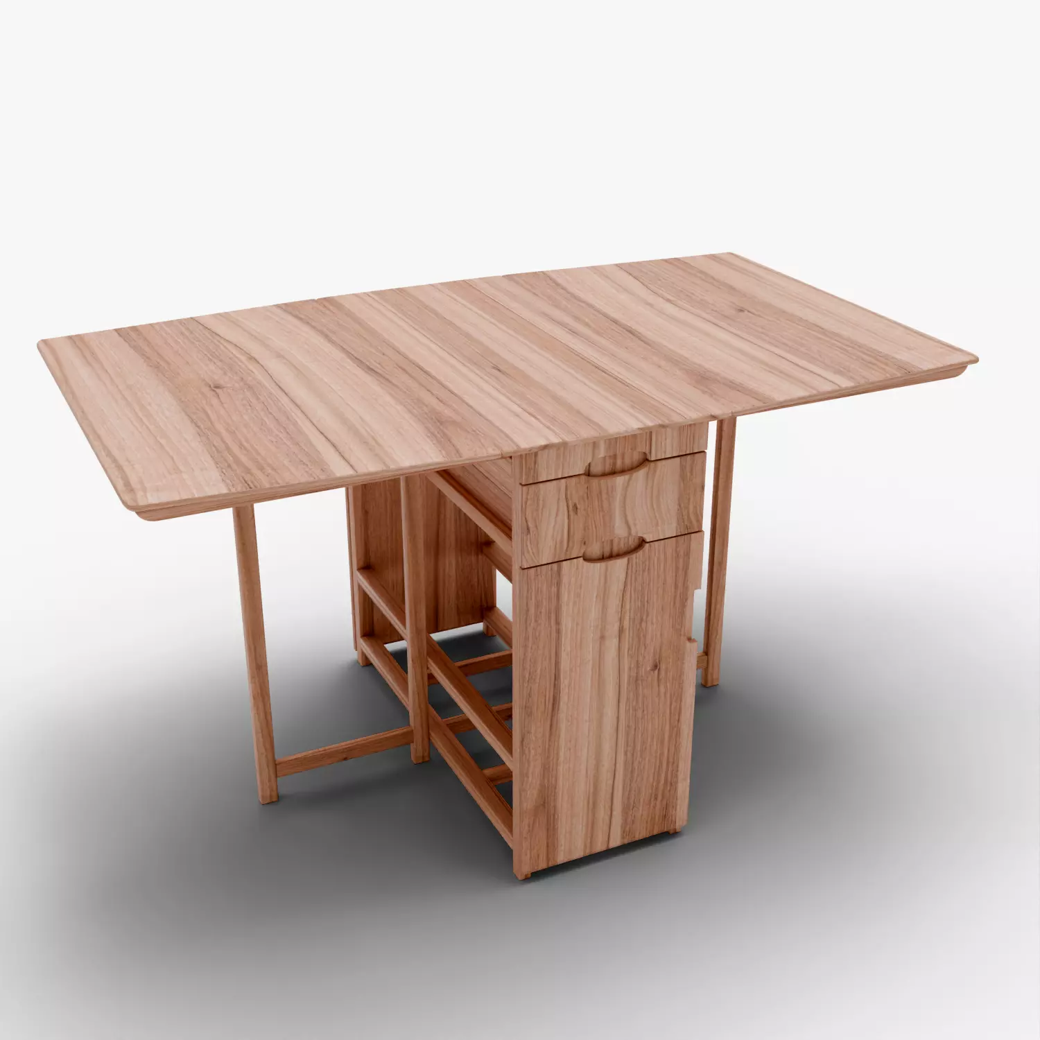 Realistic Wooden Dining Table and High Poly  Low-poly 3D model_0