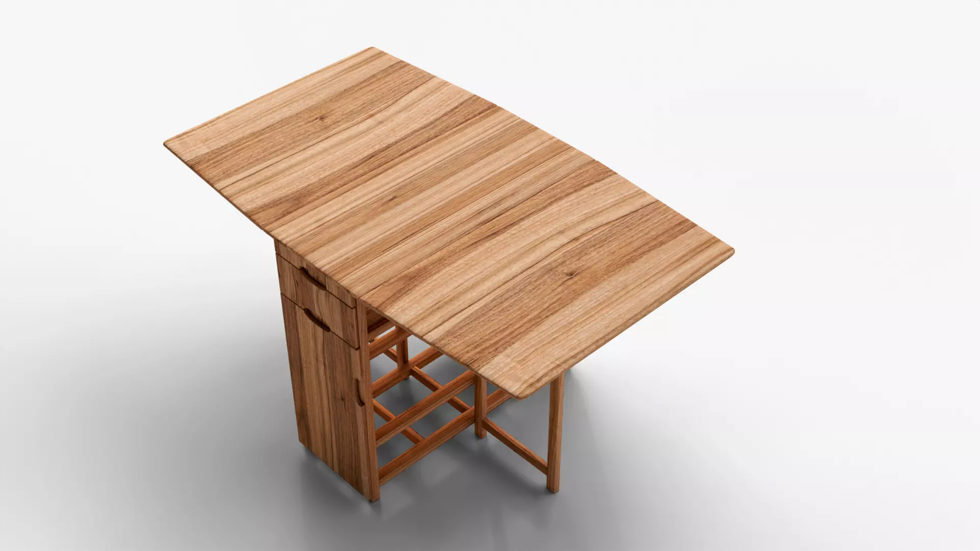 Realistic Wooden Dining Table and High Poly  Low-poly 3D model_11