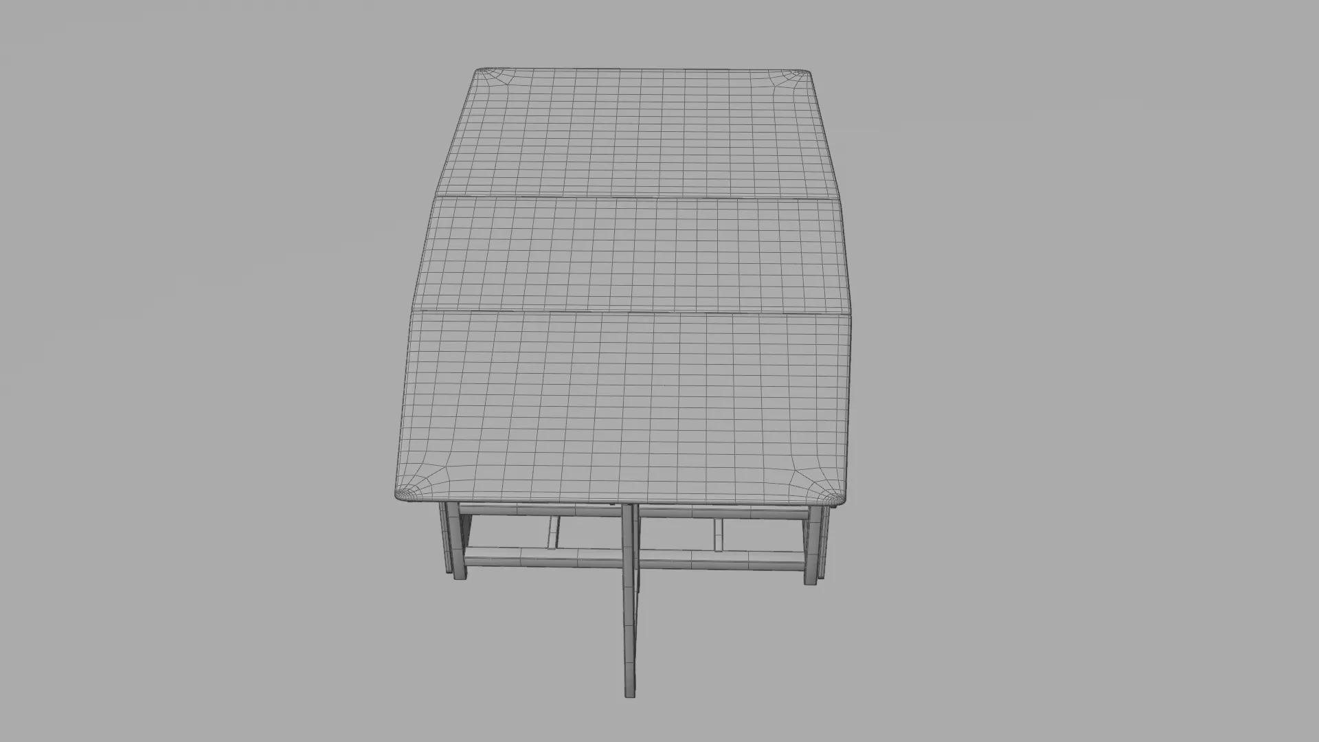 Realistic Wooden Dining Table and High Poly  Low-poly 3D model_6