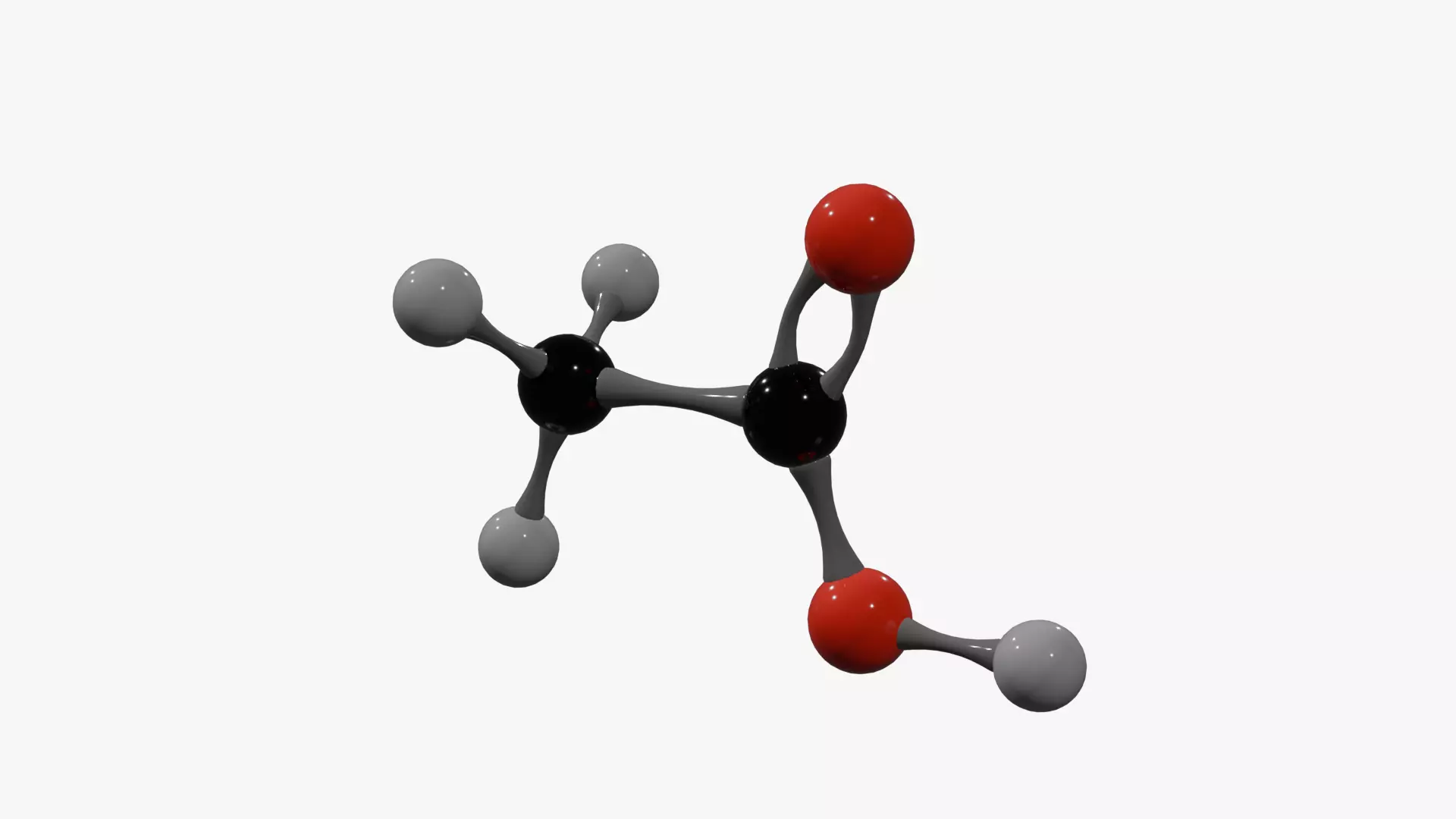 Acetic acid Molecule Low-poly 3D model_1