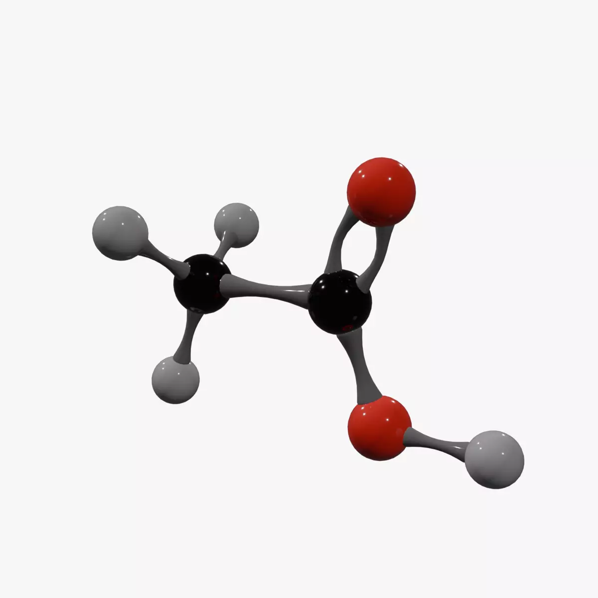 Acetic acid Molecule Low-poly 3D model_0