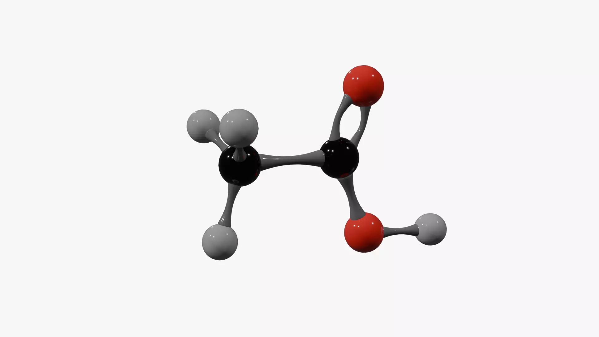 Acetic acid Molecule Low-poly 3D model_2
