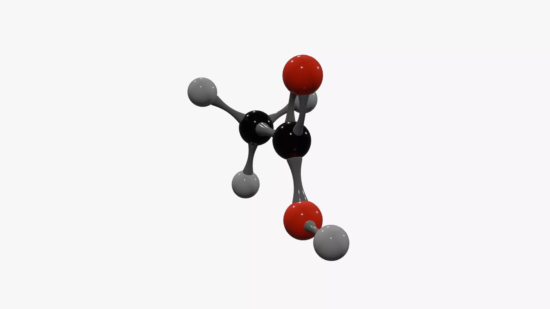 Acetic acid Molecule Low-poly 3D model_6