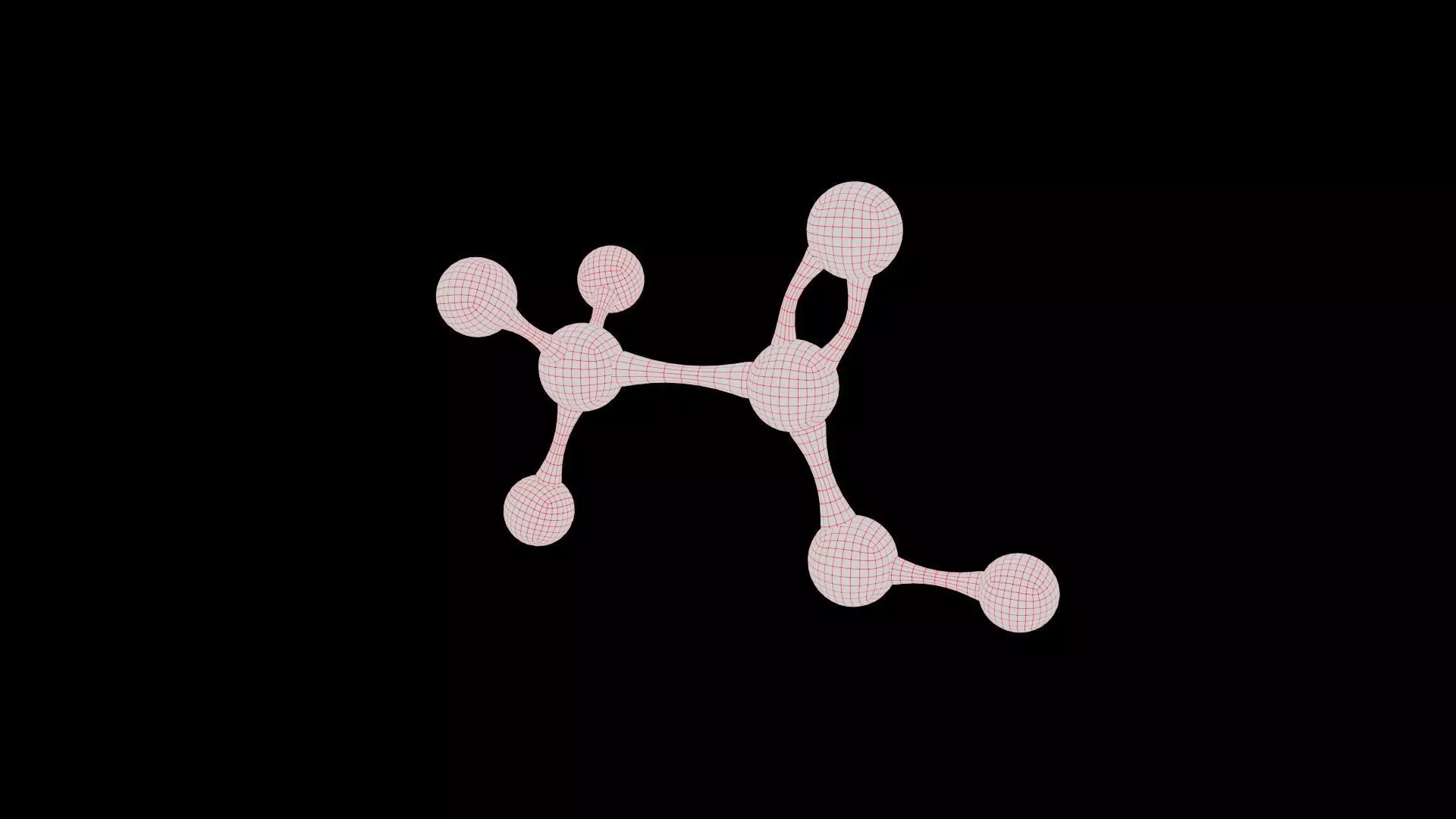 Acetic acid Molecule Low-poly 3D model_8