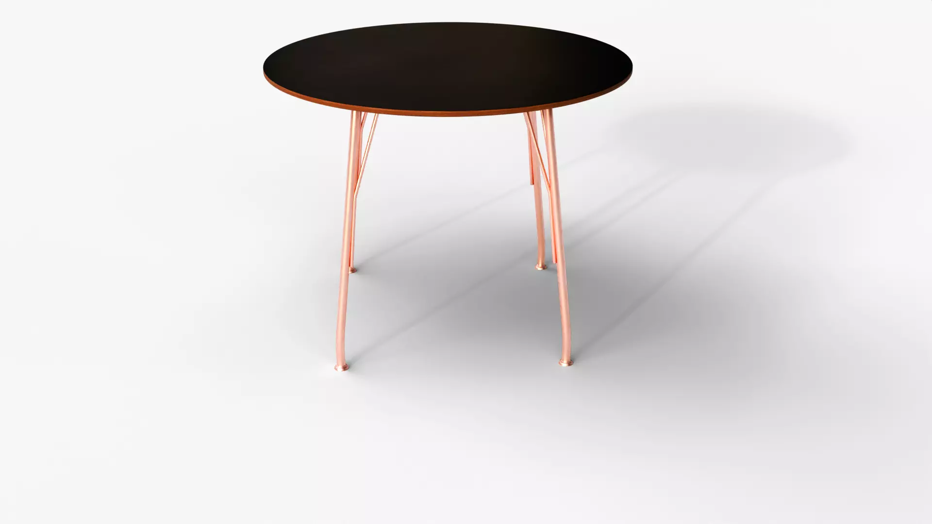 Modern Round Table 3D Model  Sleek Metal Legs  Wooden Top Low-poly 3D model_7