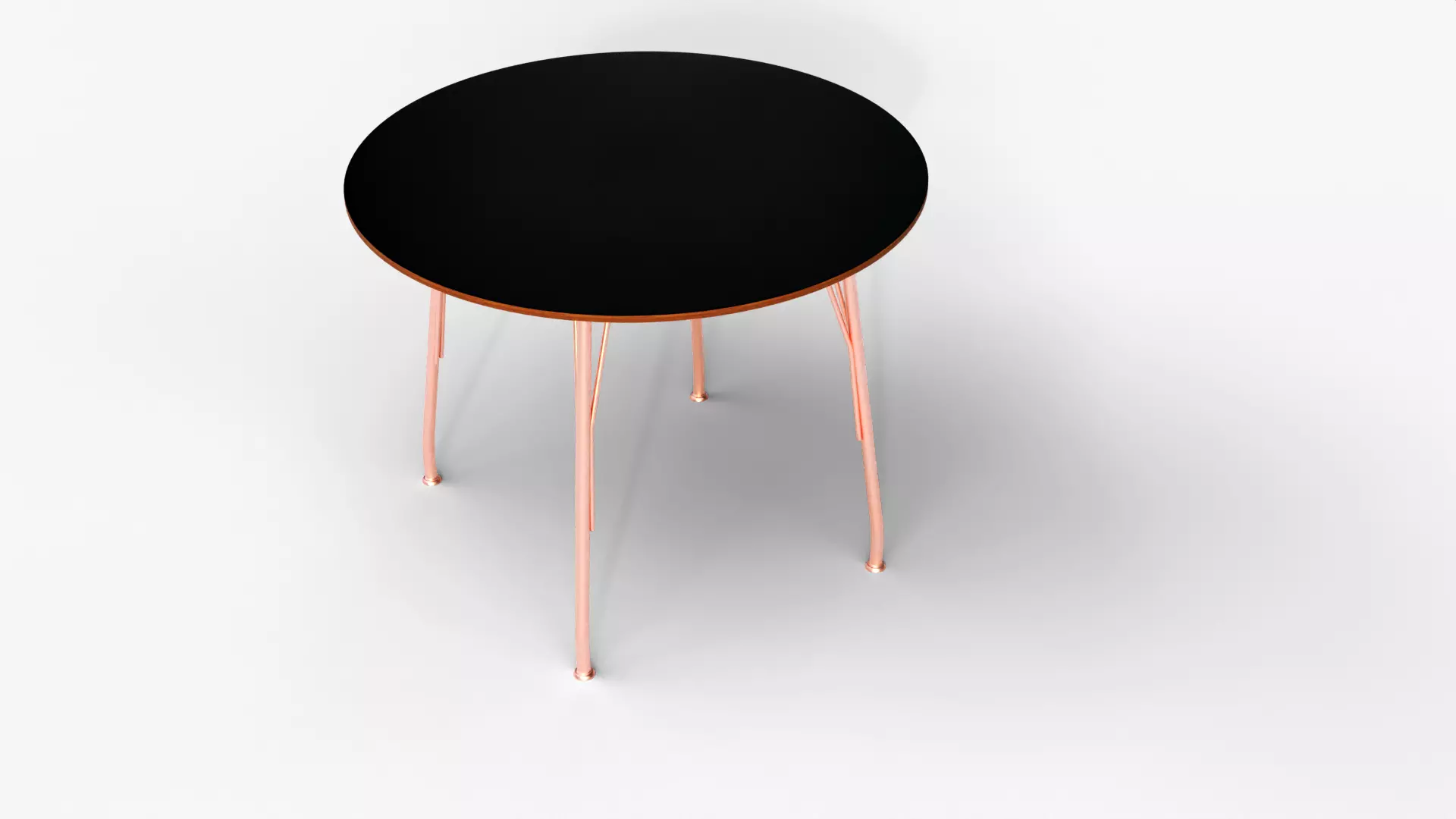 Modern Round Table 3D Model  Sleek Metal Legs  Wooden Top Low-poly 3D model_4