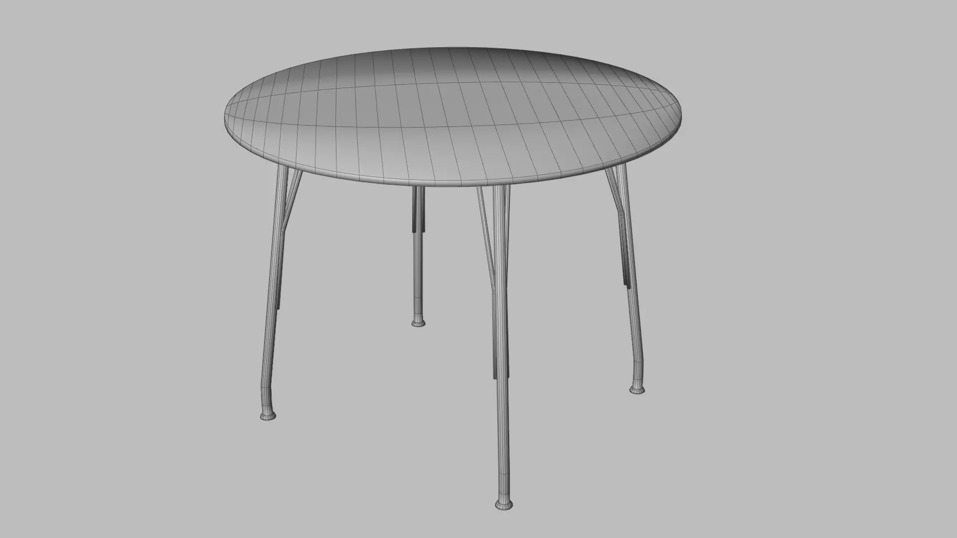 Modern Round Table 3D Model  Sleek Metal Legs  Wooden Top Low-poly 3D model_6