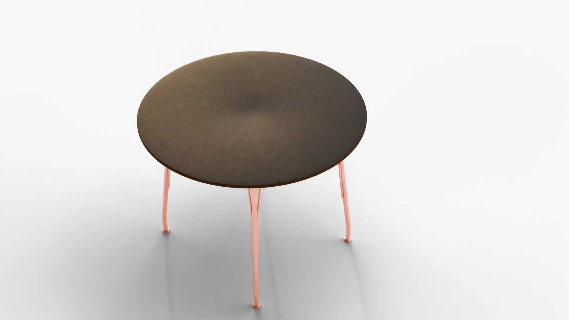 Modern Round Table 3D Model  Sleek Metal Legs  Wooden Top Low-poly 3D model_9