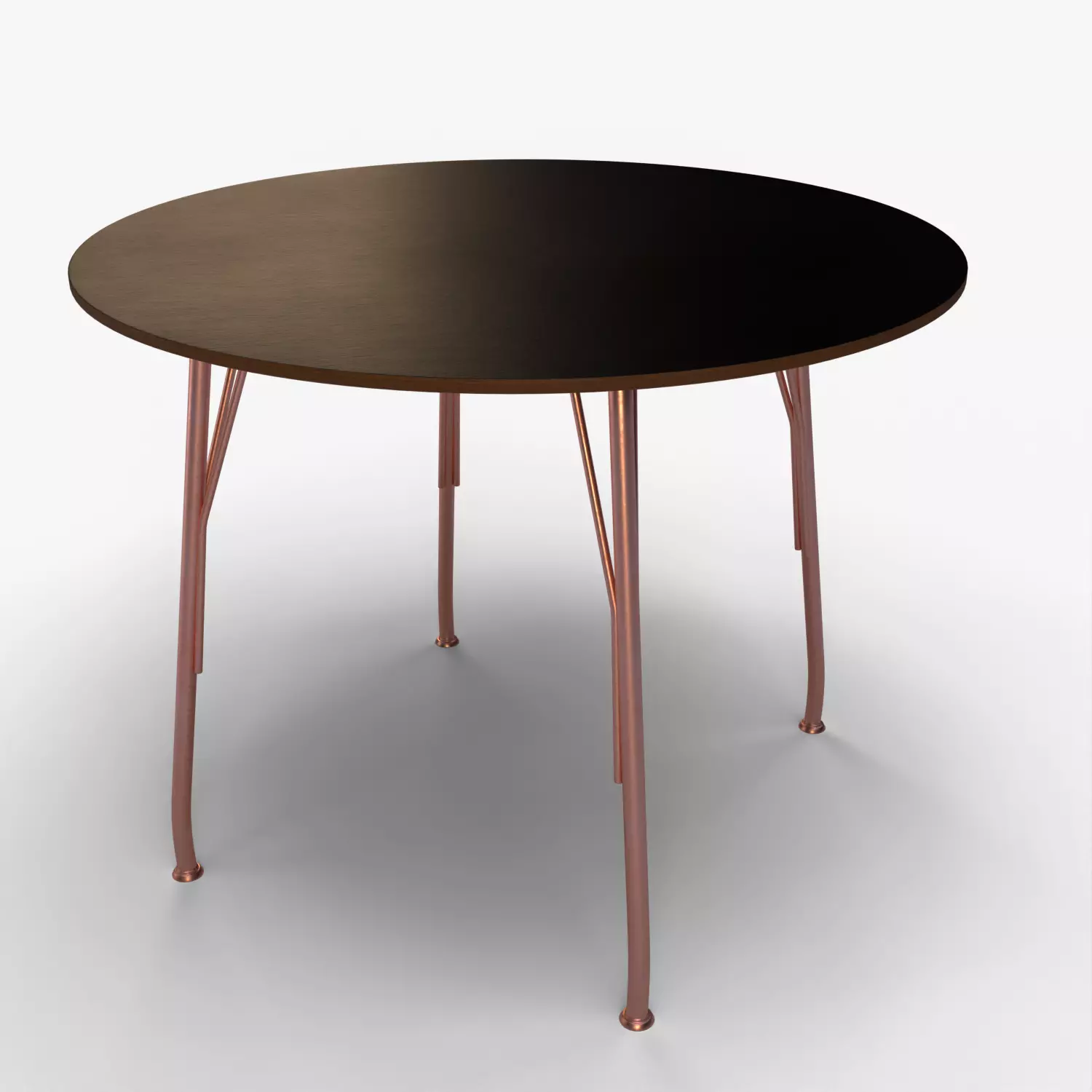Modern Round Table 3D Model  Sleek Metal Legs  Wooden Top Low-poly 3D model_0