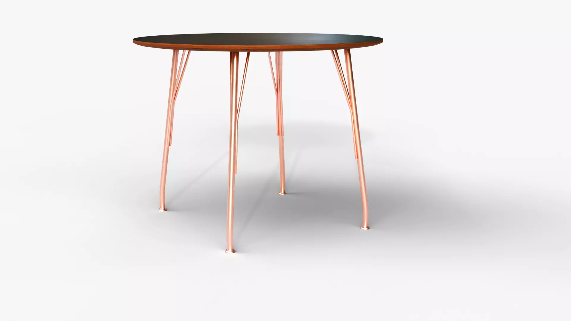 Modern Round Table 3D Model  Sleek Metal Legs  Wooden Top Low-poly 3D model_3