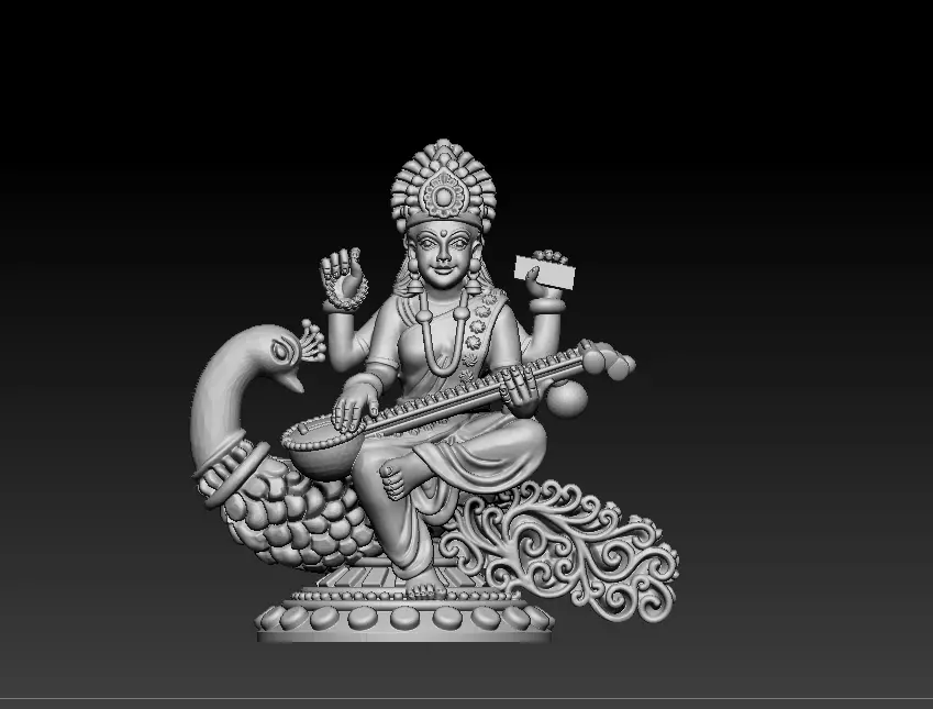 7 pis SARASWATI 3D MODEL  3D print model_15