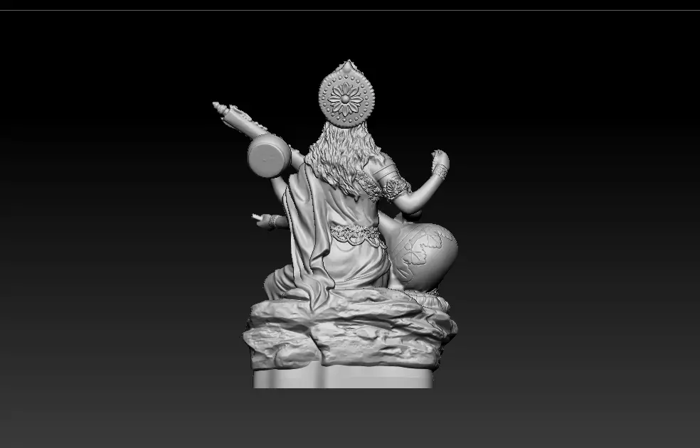 7 pis SARASWATI 3D MODEL  3D print model_4