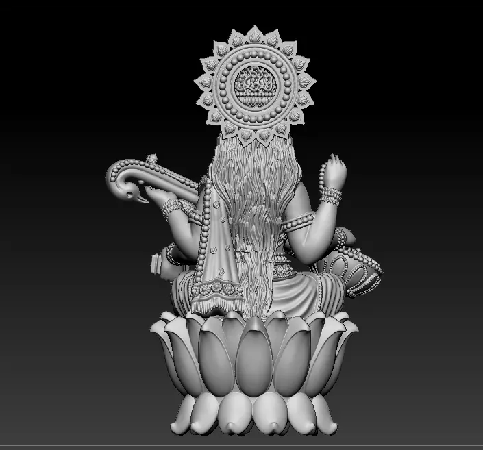 7 pis SARASWATI 3D MODEL  3D print model_10