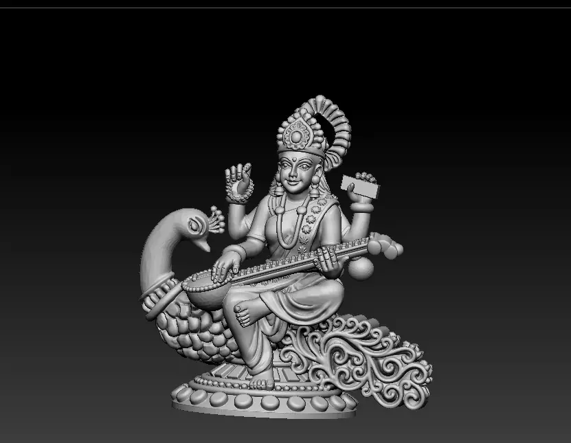 7 pis SARASWATI 3D MODEL  3D print model_16