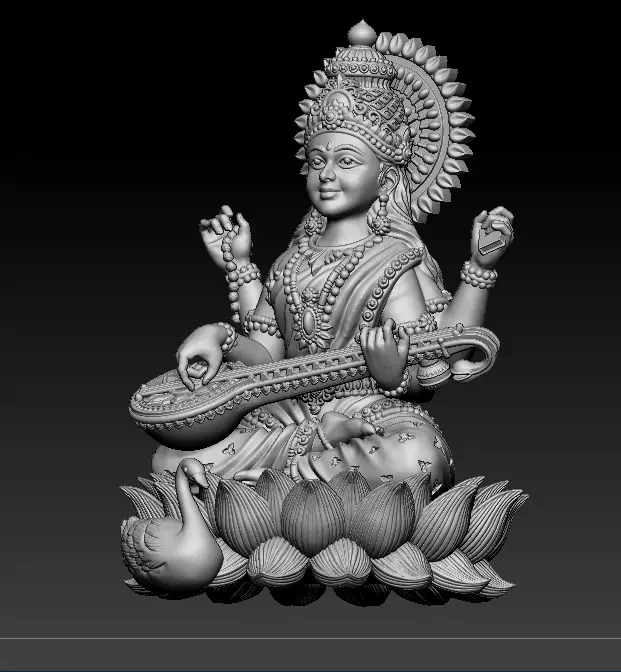 7 pis SARASWATI 3D MODEL  3D print model_22