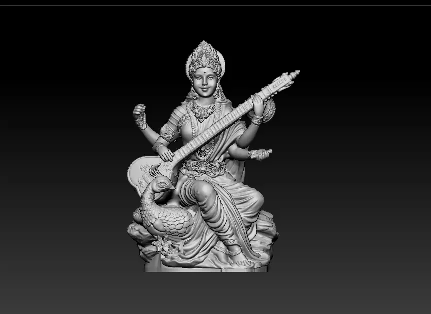 7 pis SARASWATI 3D MODEL  3D print model_2