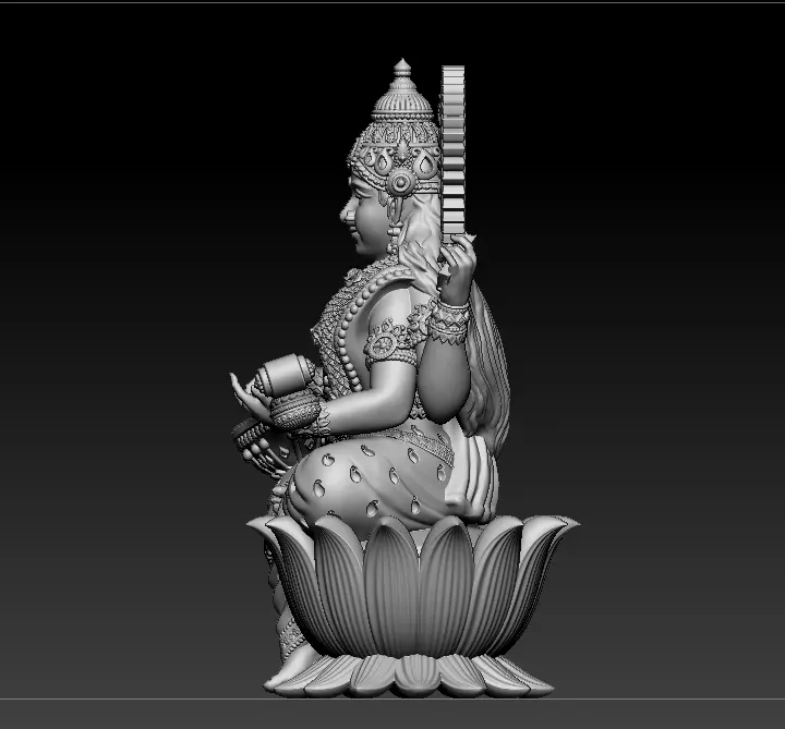 7 pis SARASWATI 3D MODEL  3D print model_14