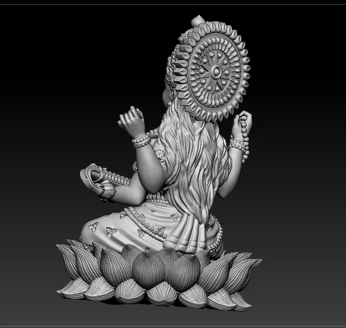 7 pis SARASWATI 3D MODEL  3D print model_23