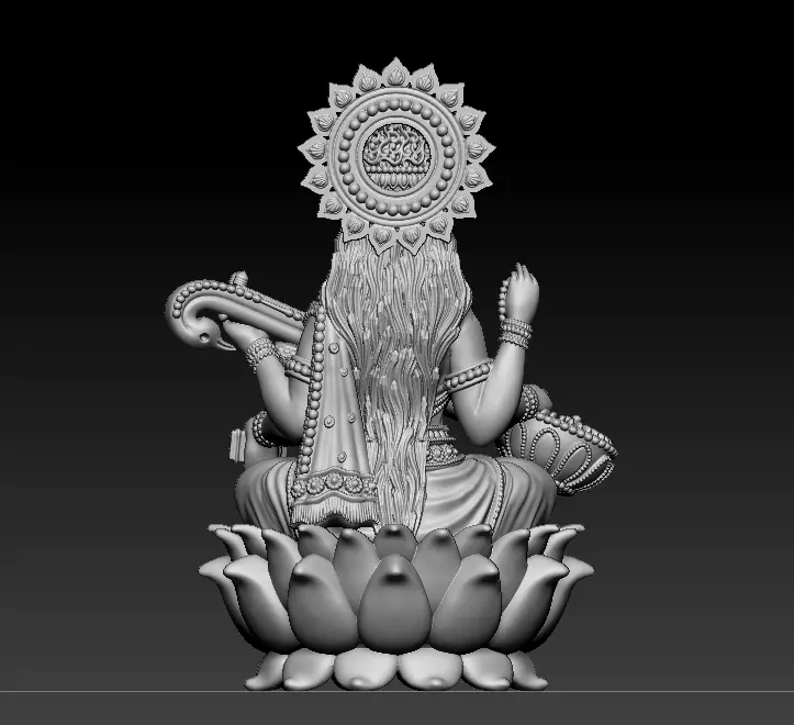 7 pis SARASWATI 3D MODEL  3D print model_7