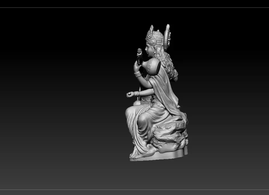 7 pis SARASWATI 3D MODEL  3D print model_3