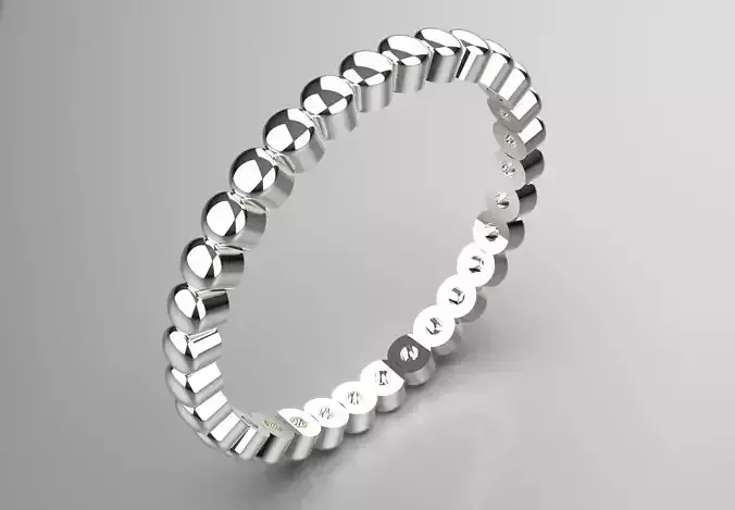 White Gold Bubble Design stl Ring Model gr0134