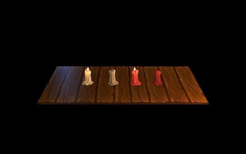 Low Poly Candles set of Low-poly 3D model_4