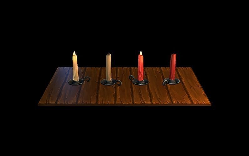 Low Poly Candles set of Low-poly 3D model_3