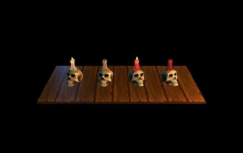 Low Poly Candles set of Low-poly 3D model_6