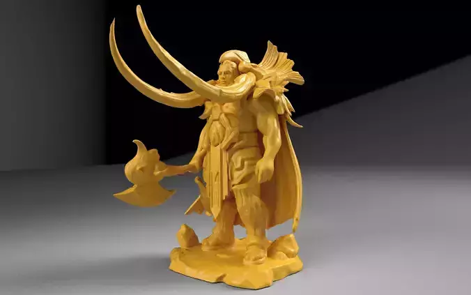 Fantasy Warrior  Miniature  50mm STL Tabletop and DnD Ready