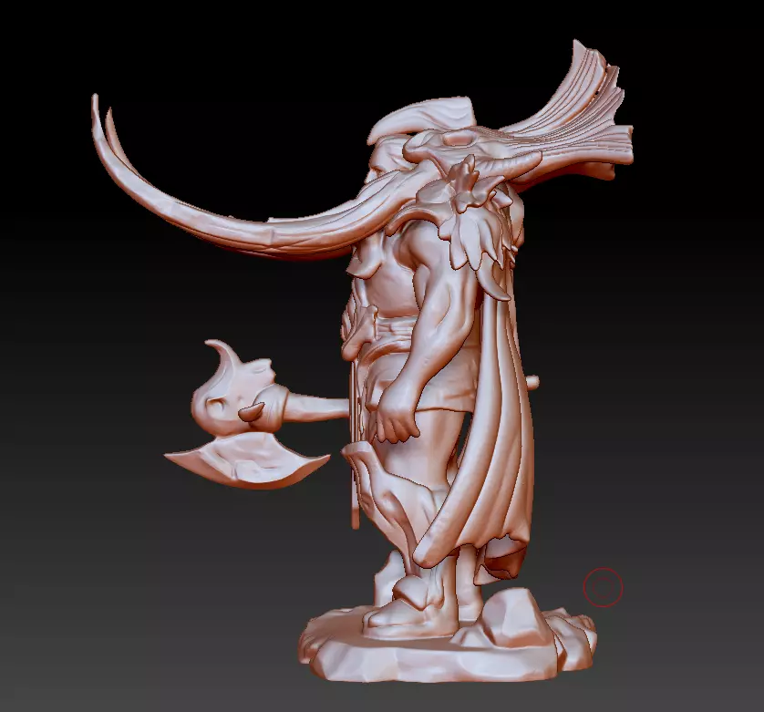 Fantasy Warrior Miniature 50mm STL Tabletop and DnD Ready 3D print model_3