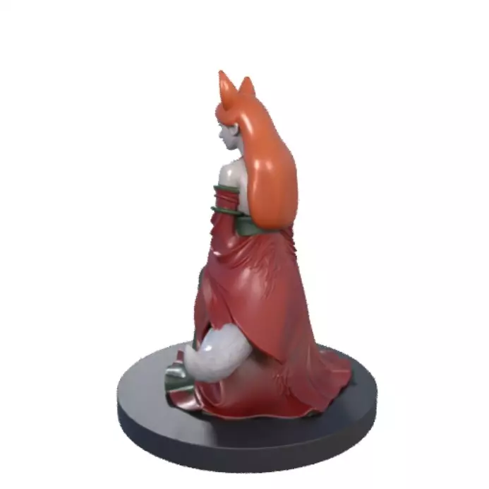 1832COLORFUL Fox Spirit Woman in Pu Song Ling Style 3D print model_4