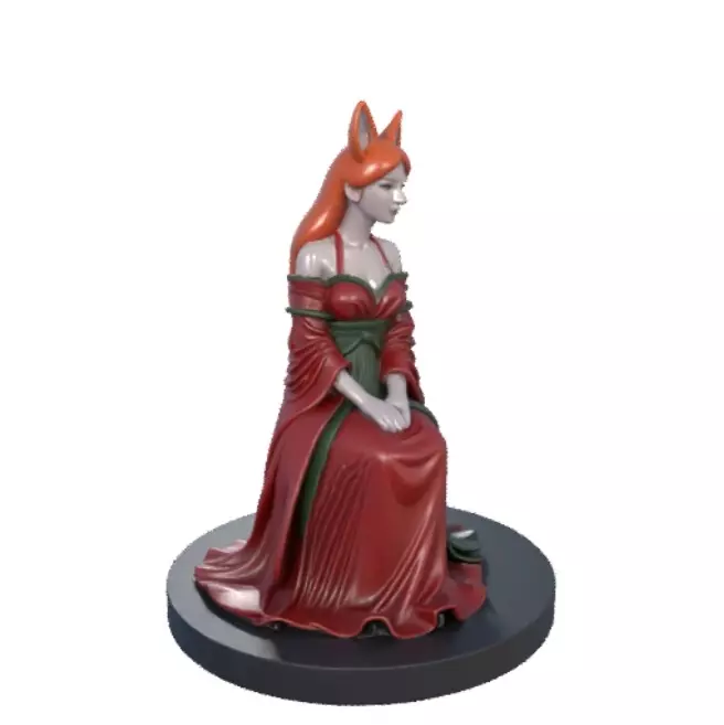 1832COLORFUL Fox Spirit Woman in Pu Song Ling Style 3D print model_3