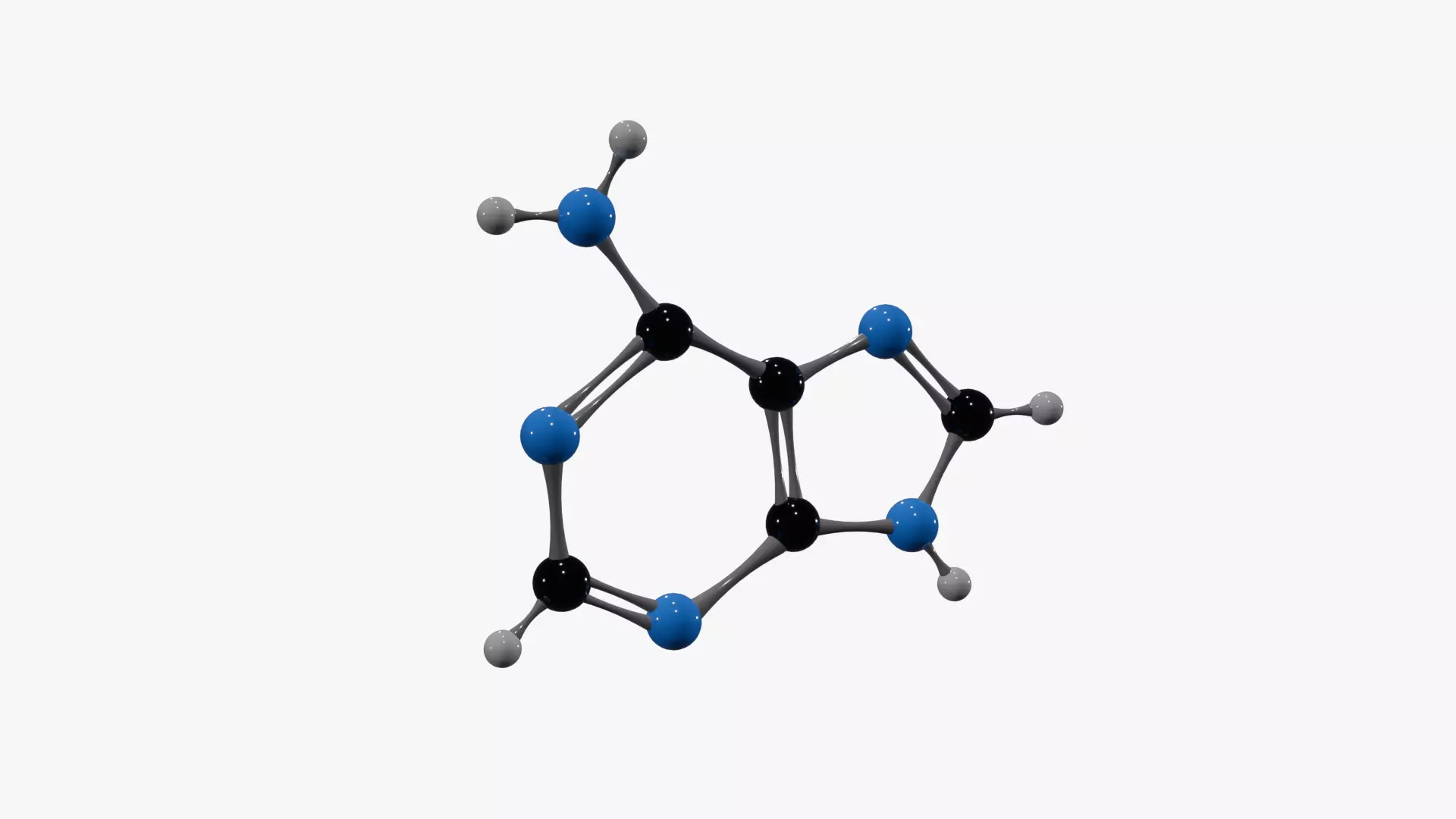Adenine Molecule Low-poly 3D model_5