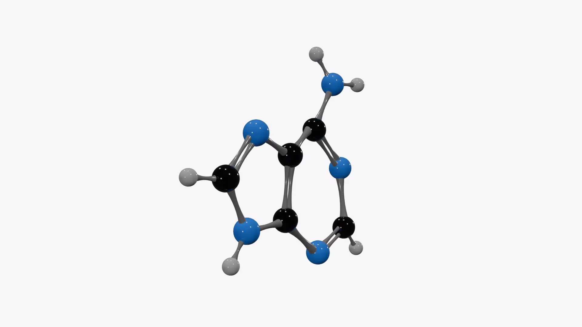 Adenine Molecule Low-poly 3D model_3