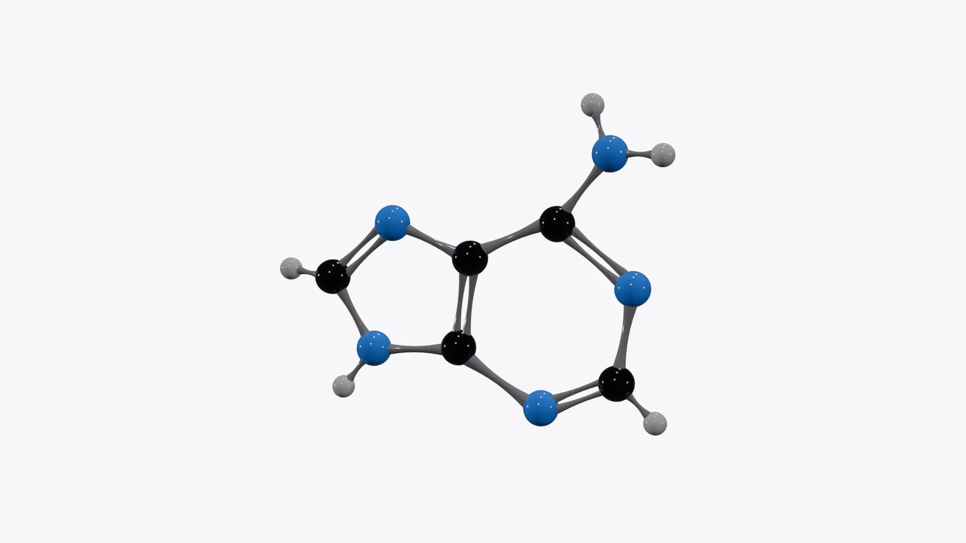 Adenine Molecule Low-poly 3D model_1