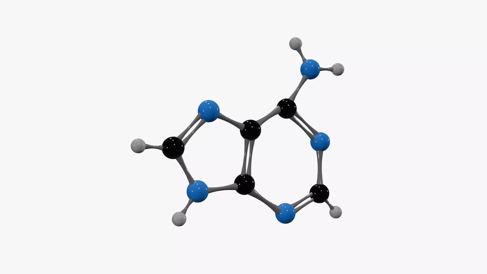 Adenine Molecule Low-poly 3D model_2
