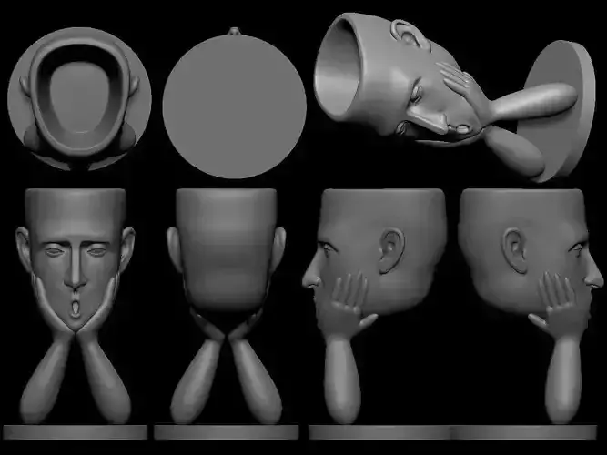 Face Pot ready 3d print stl model