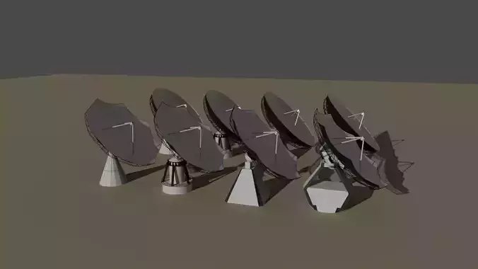 VSR Radio Telescope Free low-poly 3D model