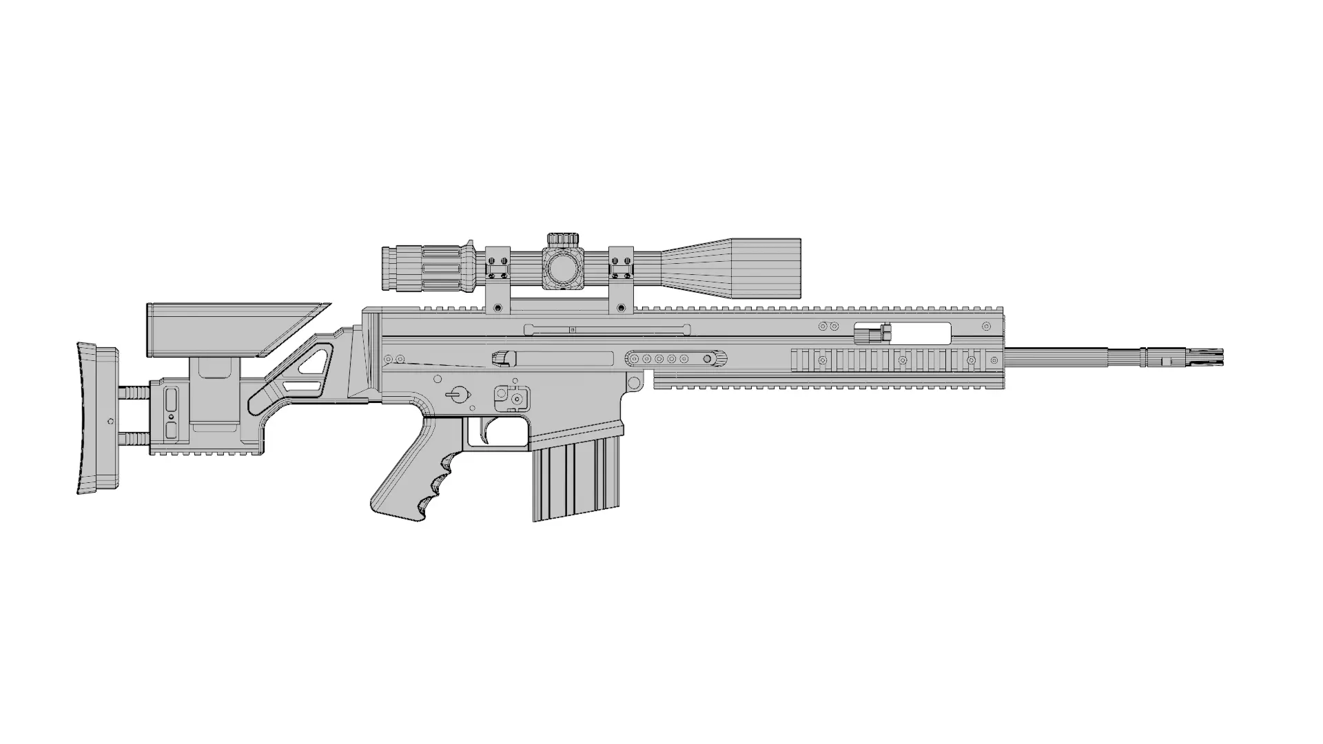 Scar20 gun Low-poly 3D model_12