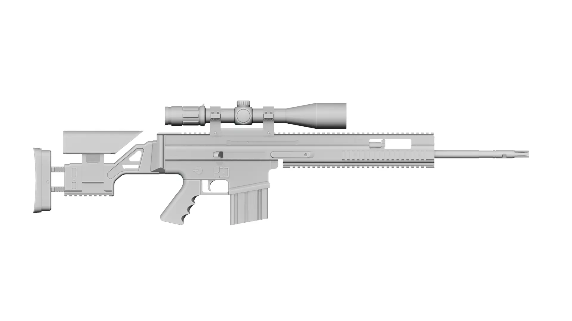 Scar20 gun Low-poly 3D model_10