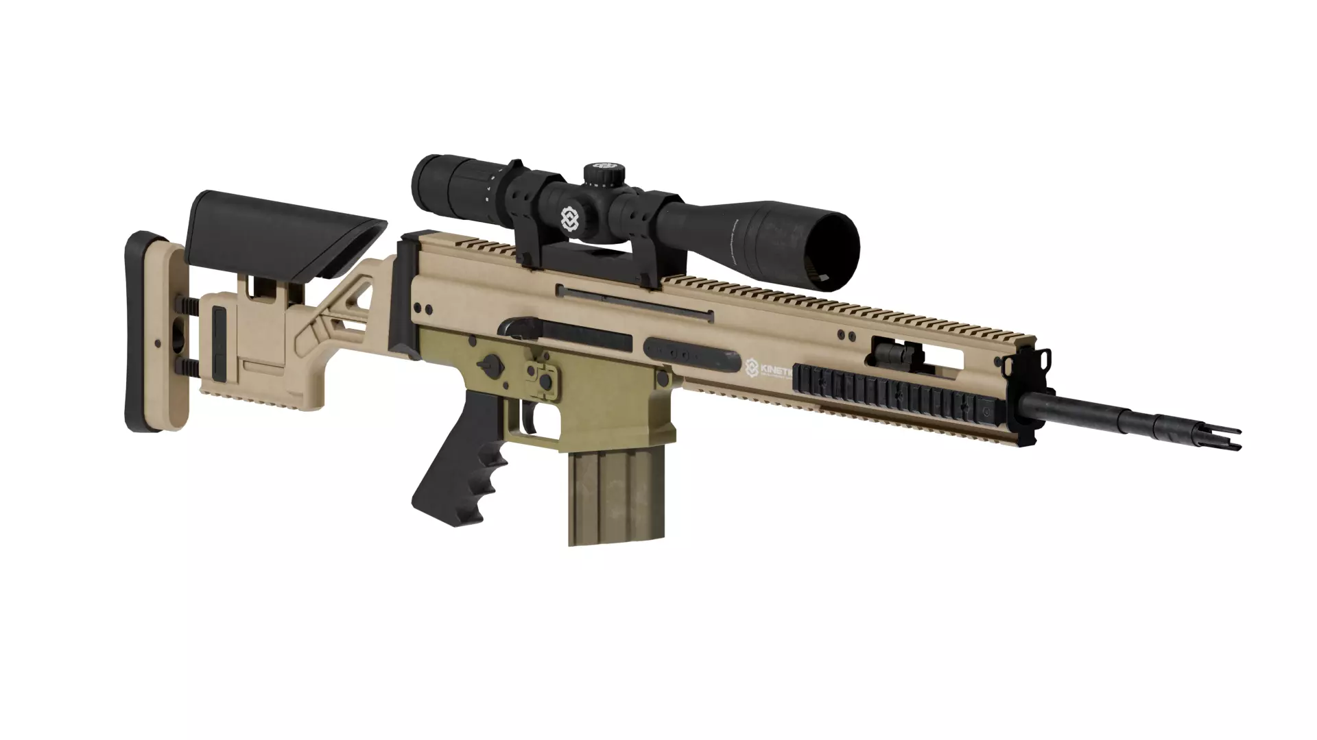 Scar20 gun Low-poly 3D model_6